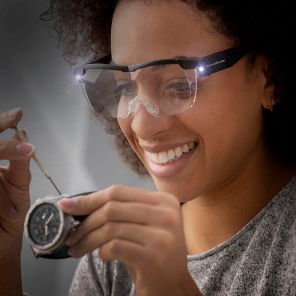 Briller Forstørrelsesglas med LED Glassoint InnovaGoods